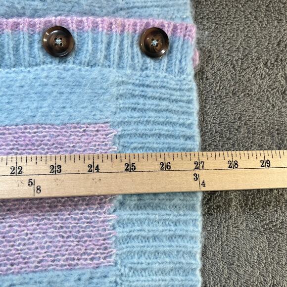 Torrid Cardigan Sweater Womens 3X Blue Pink Camille Check Summer Song Preppy - Picture 10 of 11